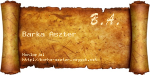 Barka Aszter névjegykártya